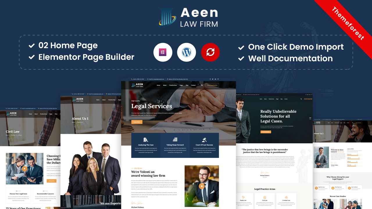 Aeen – Attorney and Lawyer WordPress Theme