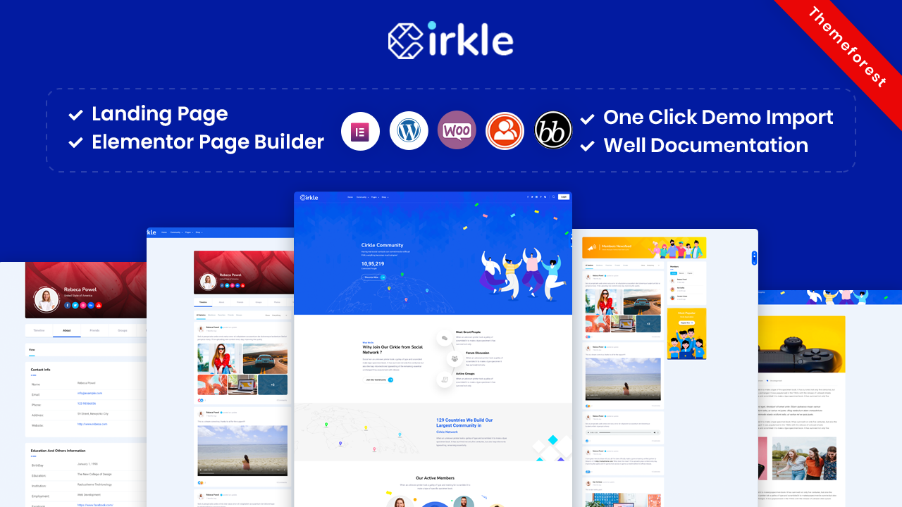 Cirkle – Social Networking WordPress Theme