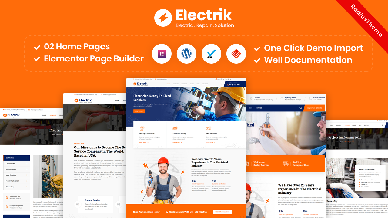 Electrik – Electricity Services WordPress Theme